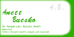 anett bucsko business card